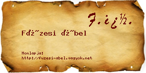 Füzesi Ábel névjegykártya